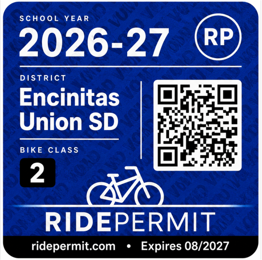 RidePermit physical permit sticker with QR code