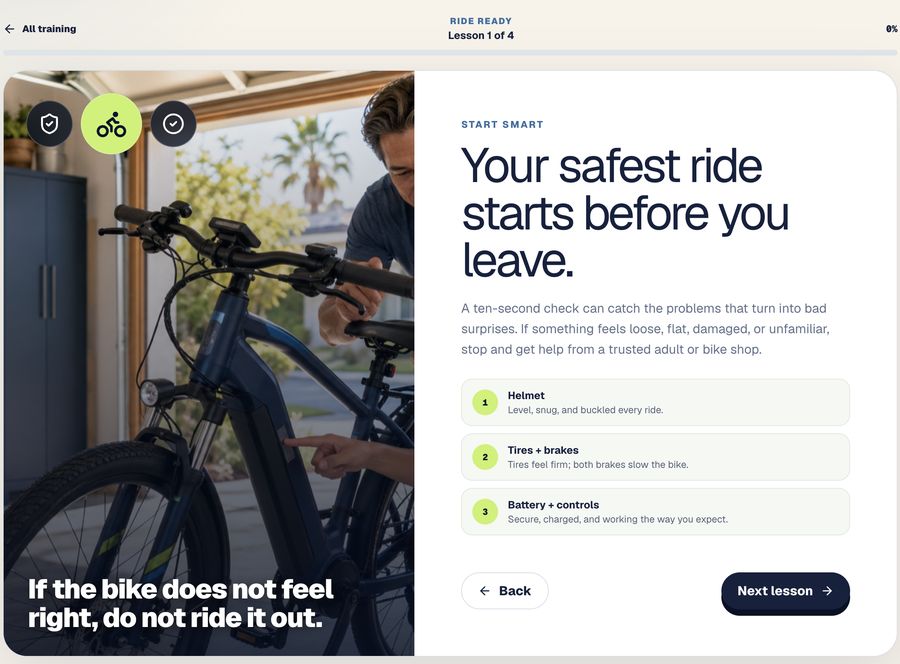 A lesson screen